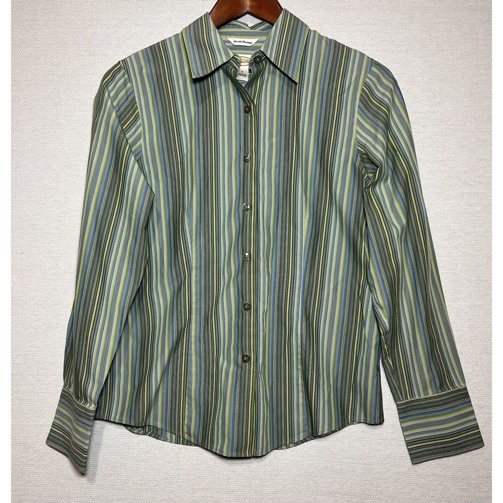 Talbots Blouse Women Sz 4 Button Up Long Sleeve Shirt Wrinkle Resistant Collar